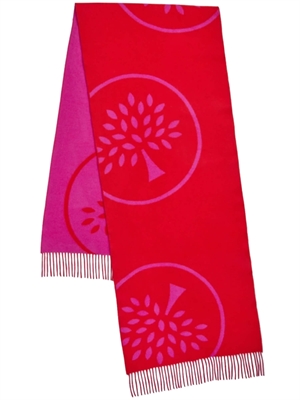 Mulberry Tree Merino Wool Scarf Lancaster Red-Mulberry Pink